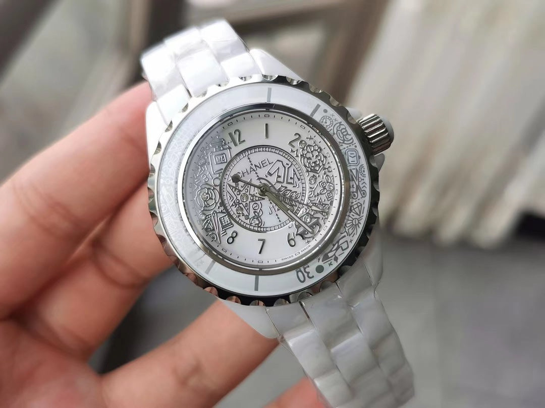 J12 20TH ANNIVERSARY WHITE CERAMIC STEEL MANY PATTERNS