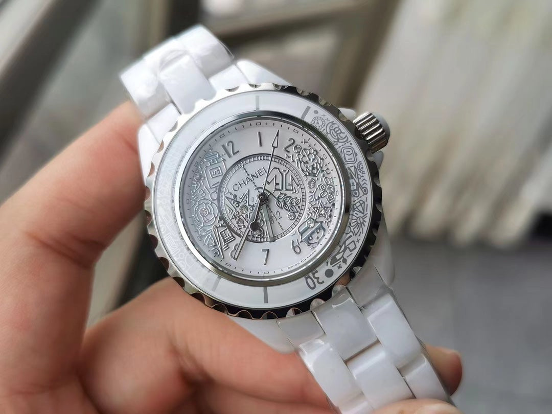 J12 20TH ANNIVERSARY WHITE CERAMIC STEEL MANY PATTERNS