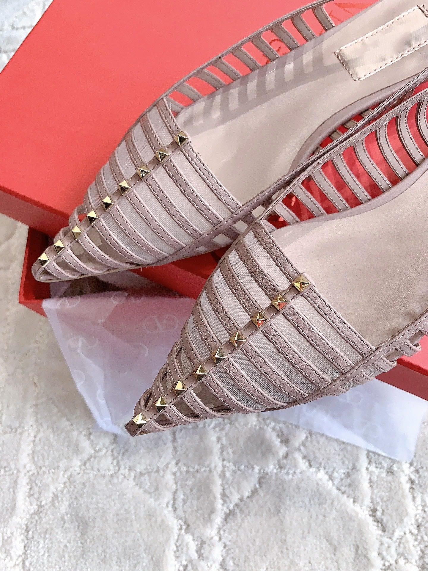 Mesh Slingback Ballerina Rose Cannelle