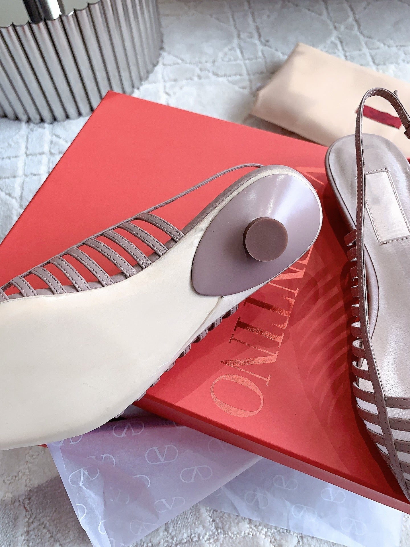 Mesh Slingback Ballerina Rose Cannelle