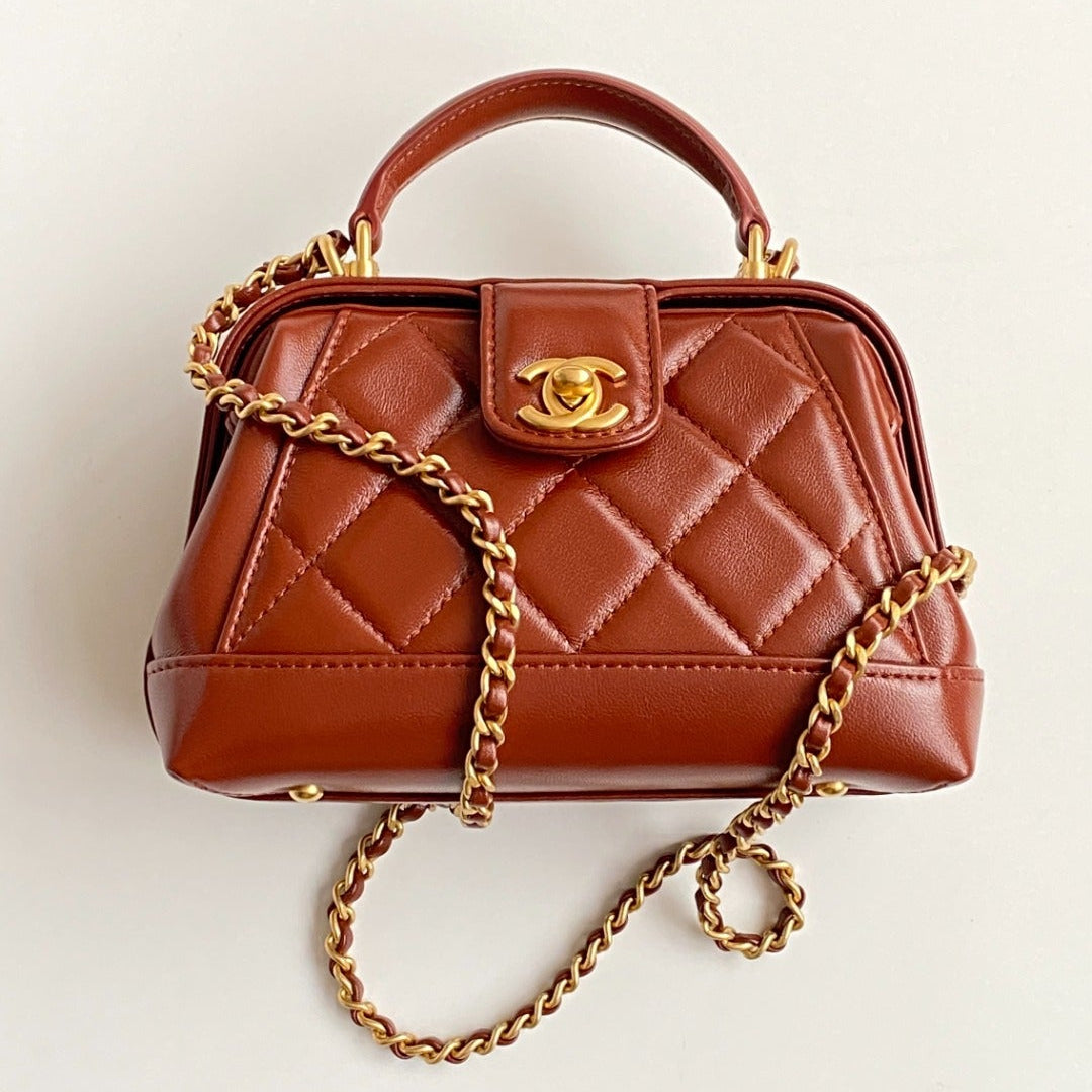 Chanel 25 Bag Brown Quilted Lambskin