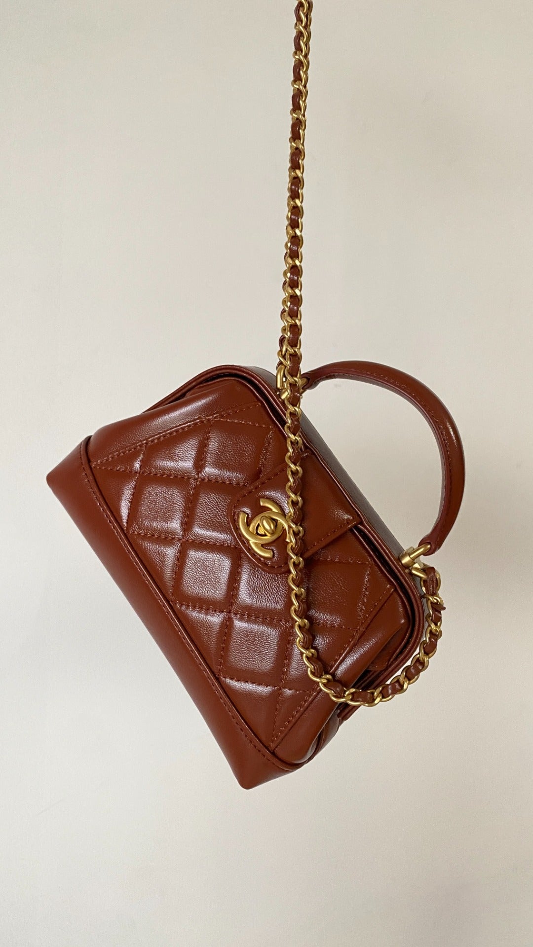 Chanel 25 Bag Brown Quilted Lambskin
