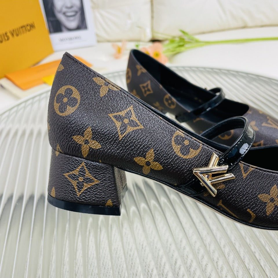 LV Medium-Heel 35mm Pumps Dark Brown Lambskin