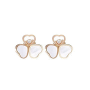 HAPPY HEART WING MOP PINK GOLD EARRINGS