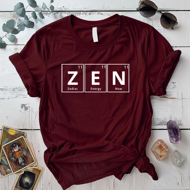 Zen Periodic Table T-Shirt Mockup maroon